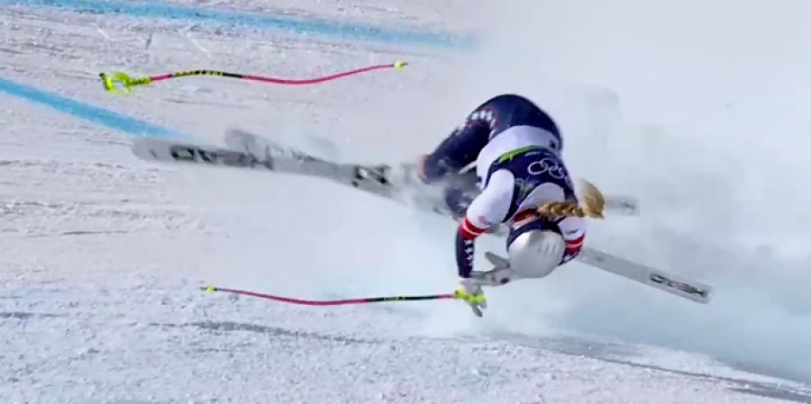 Линдси Вонн едва не лишилась ноги после страшного падения