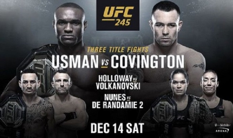 UFC 245 - трансляция турнира - файткард