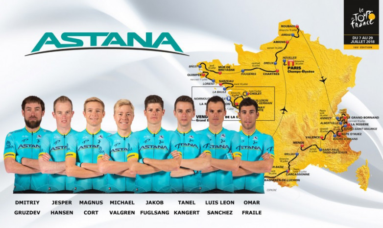 Astana Pro Team командасының «Тур де Франс» Гранд-турына қатысатын  құрамы белгілі