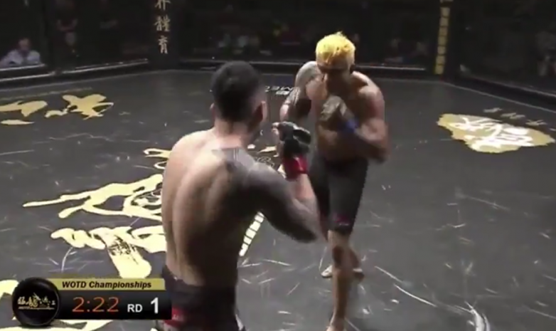 MMA файтері қарсыласының аяғынан теуіп, нокаутқа түсірді