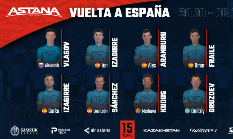 Astana Pro Team «Испания Вуэльтасы» супержарысына қатысатын құрамын жариялады