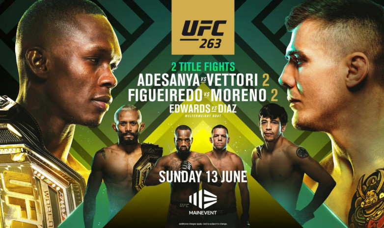 UFC 263. Адесанья мен Веттори арасында титулды жекпе-жек өтеді