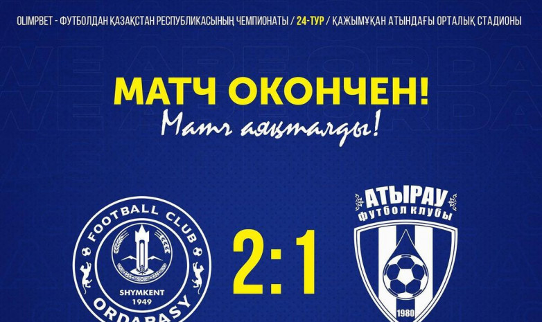 «Ордабасы» — «Атырау» матчы қалай өтті? Бейнешолу