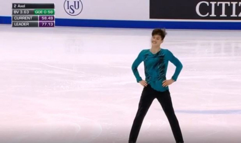 Видео произвольной программы Диаса Жиренбаева на чемпионате четырех континентов 