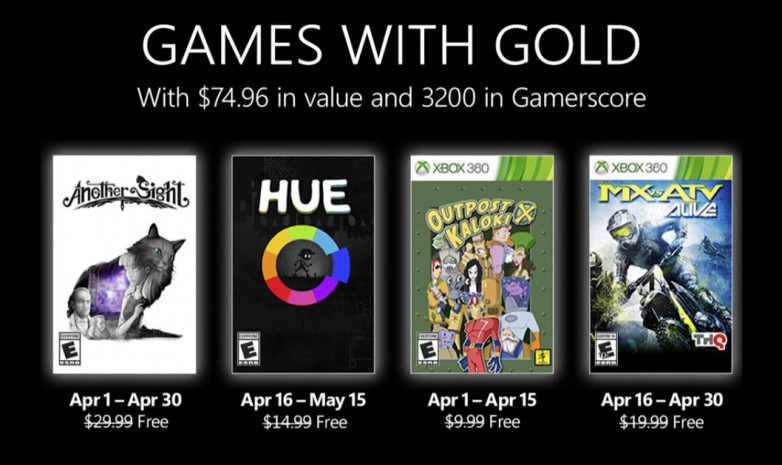 Названы игры Xbox Live Gold за апрель