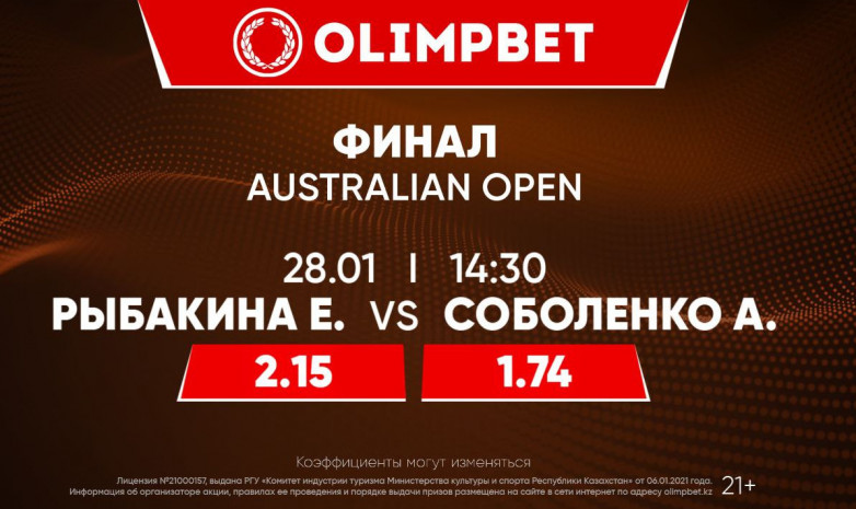 Australian Open, финал: Рыбакина в погоне за вторым титулом Большого шлема