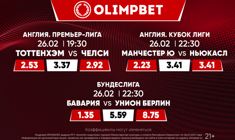 Главные футбольные события воскресенья по версии Olimpbet