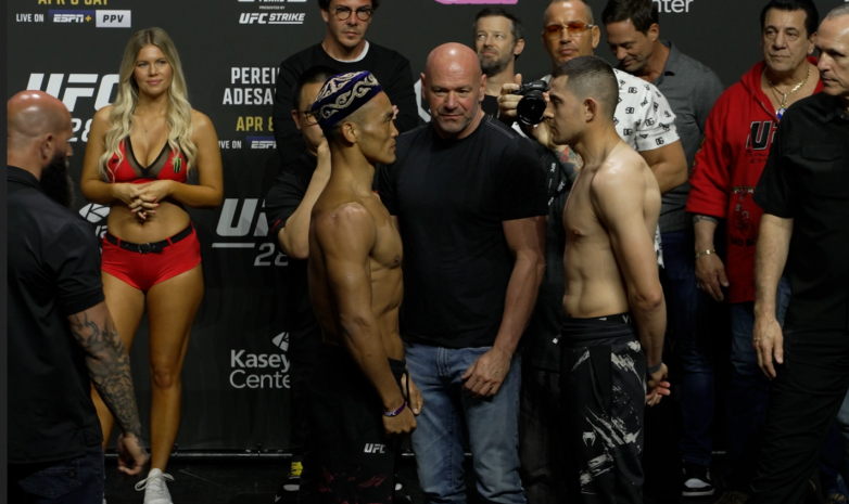 UFC 287 турниріне қатысатын файтерлер көз түйістірді. Видео