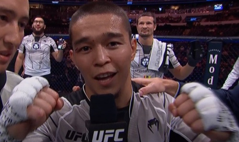 Асу Алмабаев UFC-дегі жарқын дебютінен кейін мәлімдеме жасады