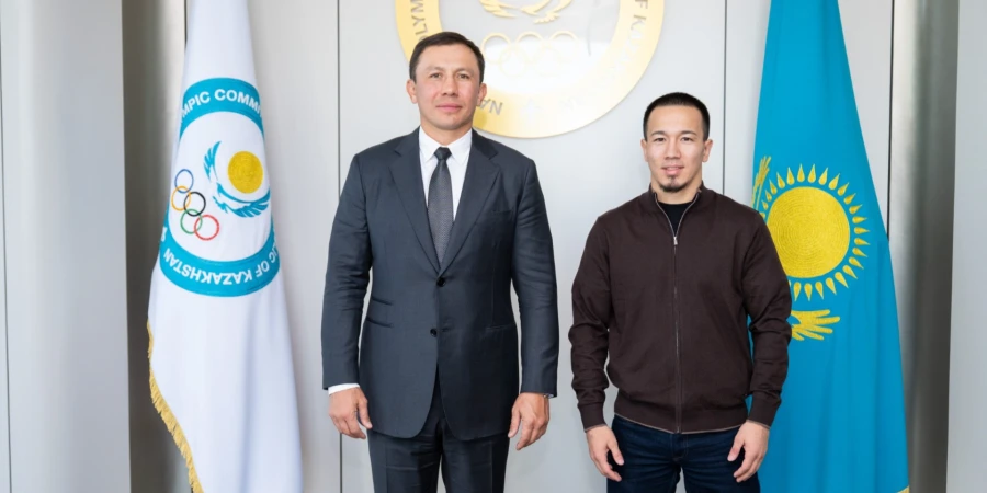 Қазақстан ҰОК президенті әлем чемпионы Айдос Сұлтанғалимен кездесті