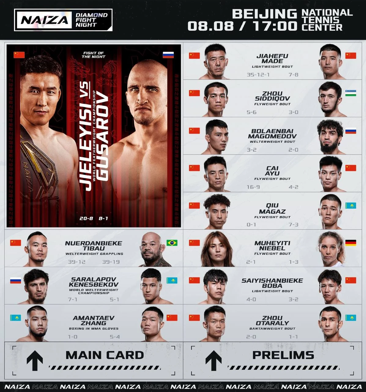 Прямая трансляция турнира Naiza Diamond Fight Night