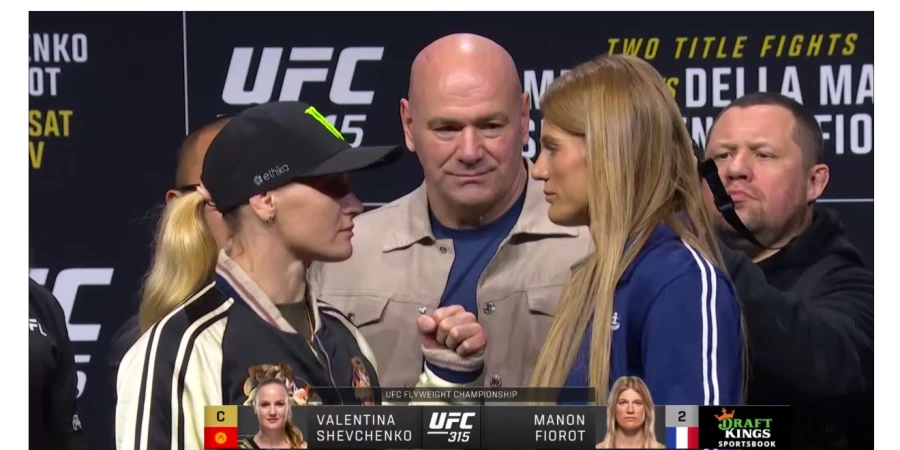 Чемпионка UFC из Кыргызстана устроила дуэль взглядов со своей соперницей перед боем. Видео