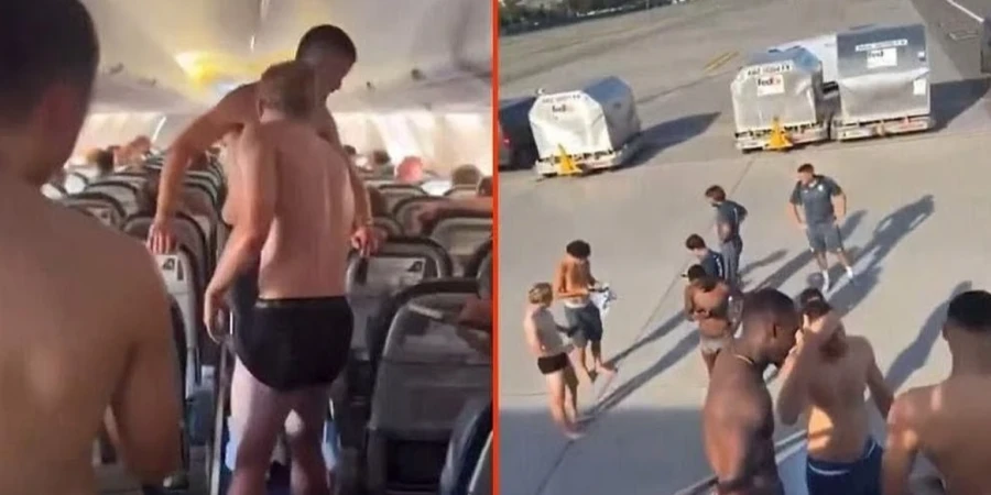 Игроки страдали от жары в самолете