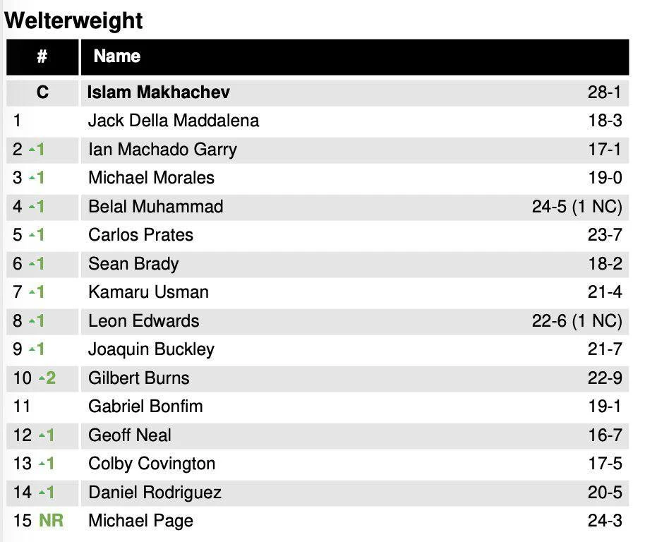 Шавкат Рахмонов UFC рейтингіндегі орнын жоғалтты