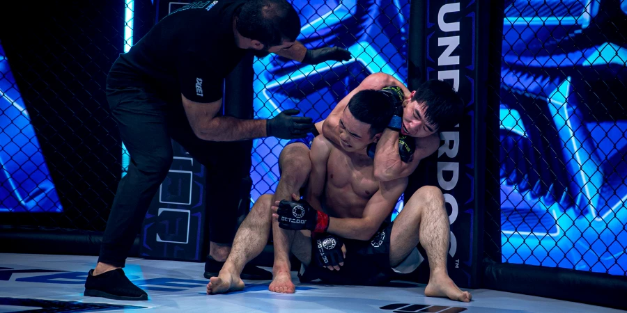 Удушением за 15 секунд завершился бой на турнире OCTAGON