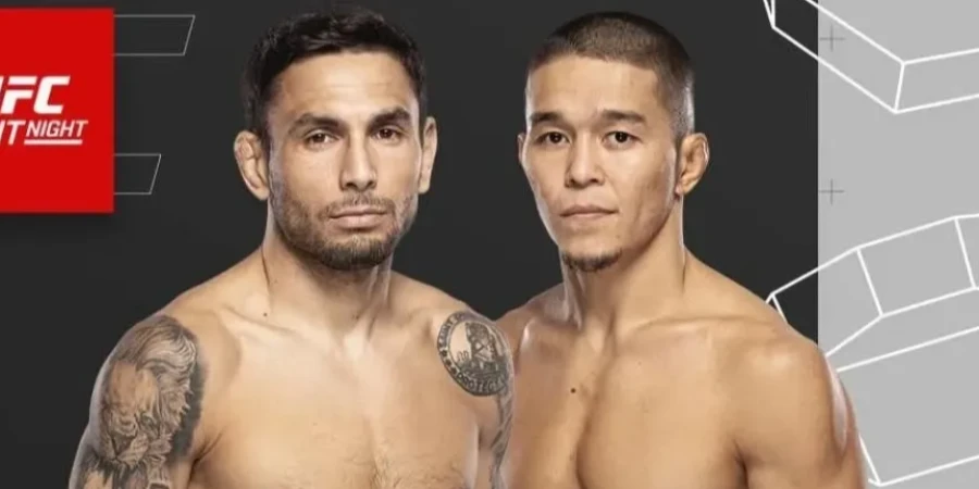 Казахстанский файтер, Алмабаев, уважительно "всмотрелся" в своего визави. ВИДЕО