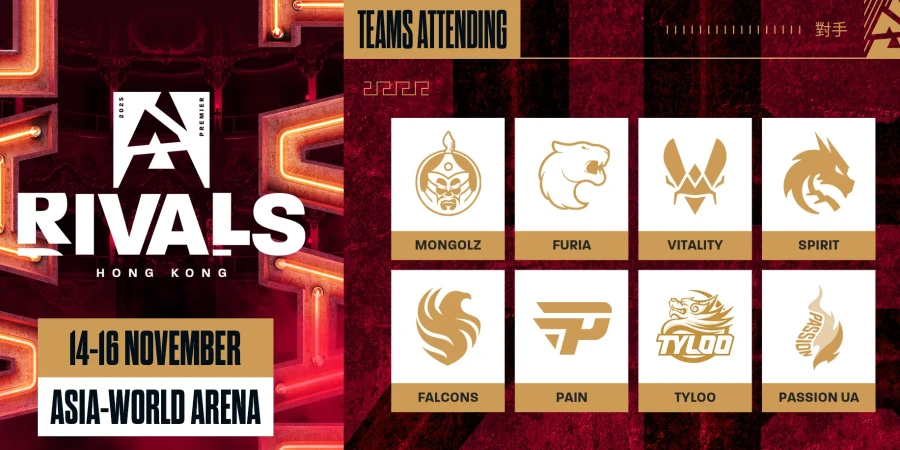 Team Spirit, Vitality и Falcons выступят на BLAST Rivals: Hong Kong