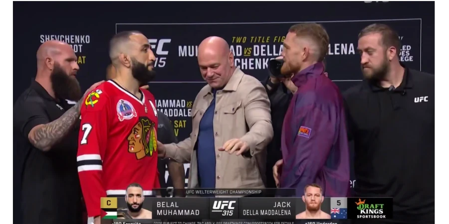 Белал Мухаммад агрессивно провел битву взглядов перед боем за титул UFC (видео)
