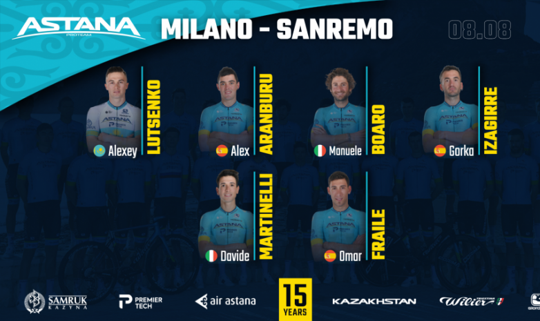 «Астана» назвала состав на гонку «Милан – Сан-Ремо»