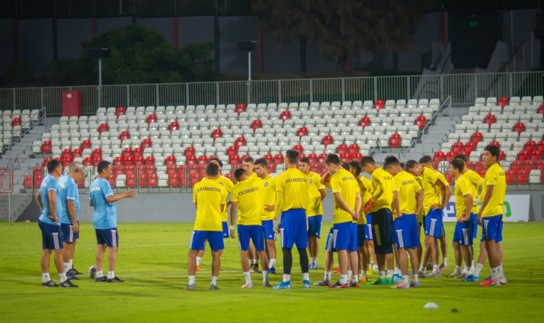 Фоторепортаж с предматчевой тренировки молодежной сборной Казахстана в Израиле
