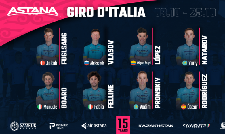 «Астана» «Джиро д'Италия» жарысына қатысатын құрамын жариялады