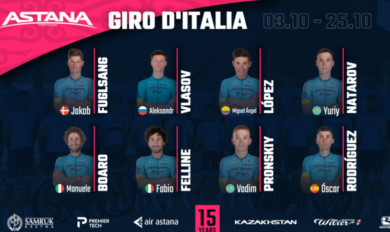 «Астана» огласила состав на «Джиро д'Италия»