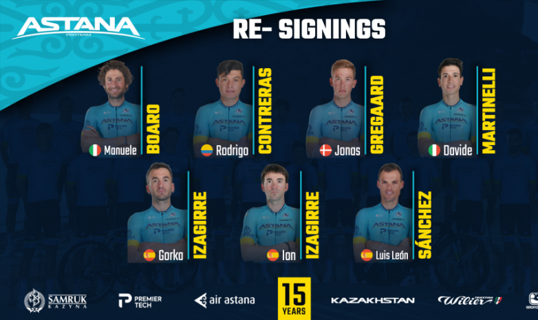 «Астана» продлила контракты с семью гонщиками