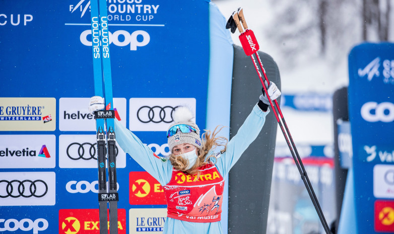 Американская лыжница Джессика Диггинс выиграла гонку преследования на «Тур де Ски»
