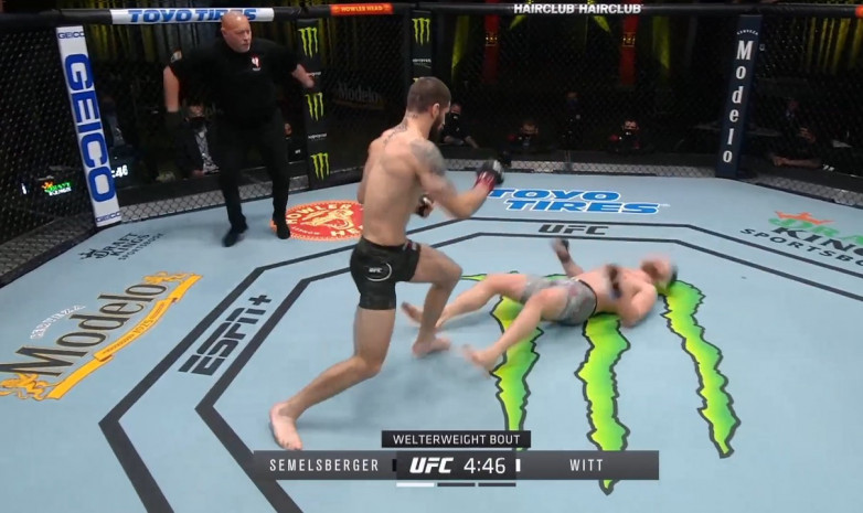 Первый бой турнира UFC Вегас 21 был завершен ярким нокаутом спустя 16 секунд (+Видеообзор)