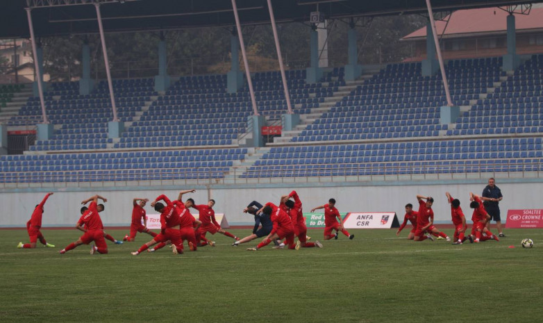 Кубок трех наций: Тренировка сборной Кыргызстана U-23 перед матчем с Бангладеш. ФОТО