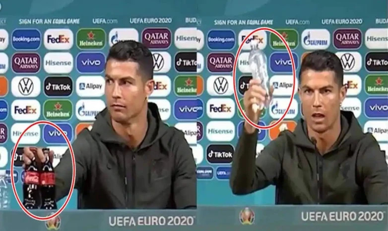 Руководство УЕФА запретило футболистам убирать со со стола бутылки спонсоров после инцидента с Роналду