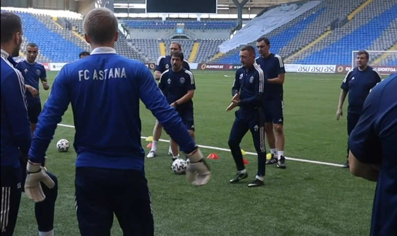 Видео тренировки «Астаны» перед матчем с «Шахтером»
