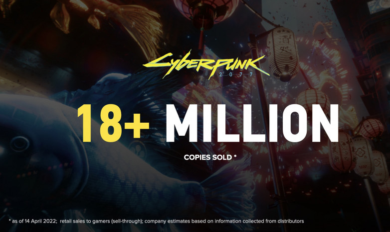 Продажи Cyberpunk 2077 достигли отметки в 18 миллионов копий