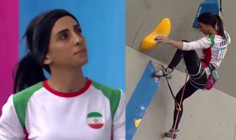 Иранская спортсменка Эльназ Рекаби выступила на чемпионате Азии по скалолазанию без хиджаба