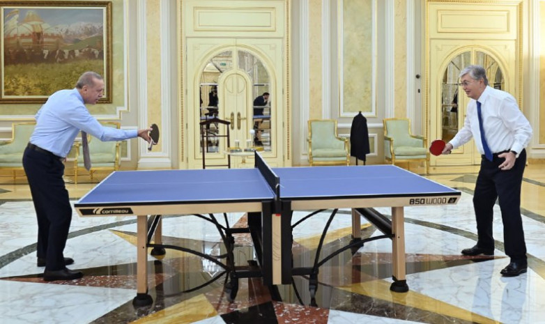 Токаев и Эрдоган сыграли в настольный теннис