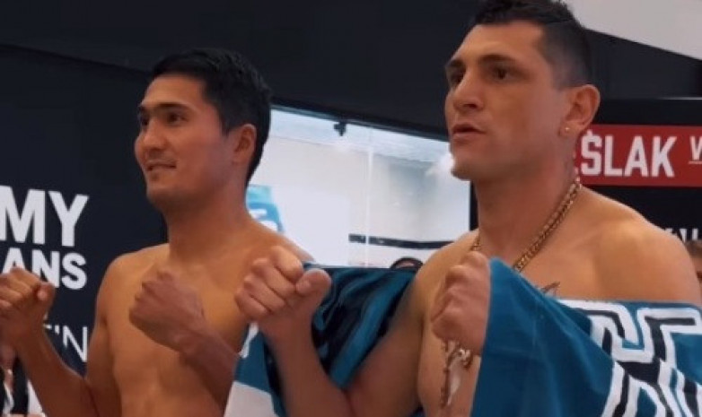 Видео взвешивания казахстанских боксеров перед вечером профессионального бокса в Польше