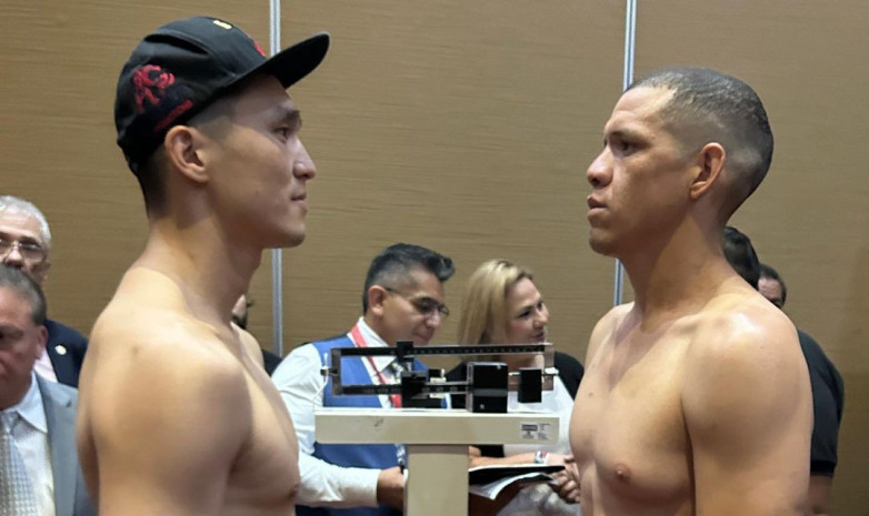 ВИДЕО. Казахстанские боксеры провели дуэли взглядов с соперниками по боям в андеркарде «Канело»
