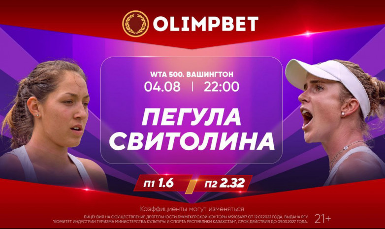 Пегула vs Свитолина: расклады Olimpbet на четвертьфиналы WTA 500 в Вашингтоне