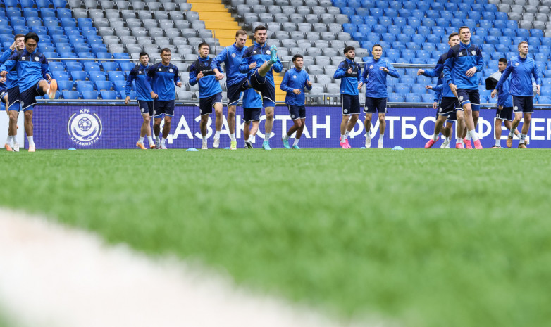 Фоторепортаж с тренировки сборной Казахстана перед матчем с Финляндией