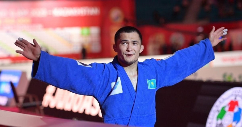 Появилось видео «бронзовой» схватки казахстанца на турнире Grand Slam по дзюдо в Душанбе