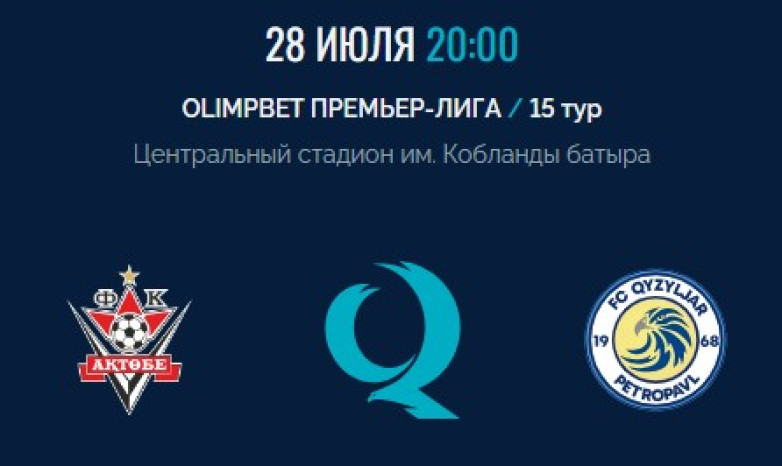 «Актобе» – «Кызылжар»: стартовые составы команд на матч 15-го тура КПЛ
