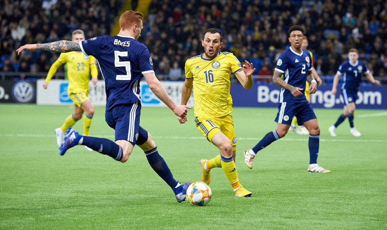 Суюмбаев стал лучшим игроком матча Казахстан – Шотландия по версии SofaScore