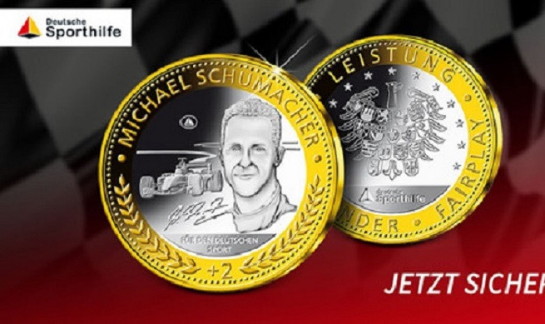 В Германии выпущены коллекционные монеты с изображением Михаэля Шумахера