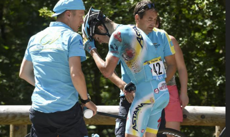 Фульсанг получил глубокий порез в районе глаза во время первого этапа «Тур де Франс» 