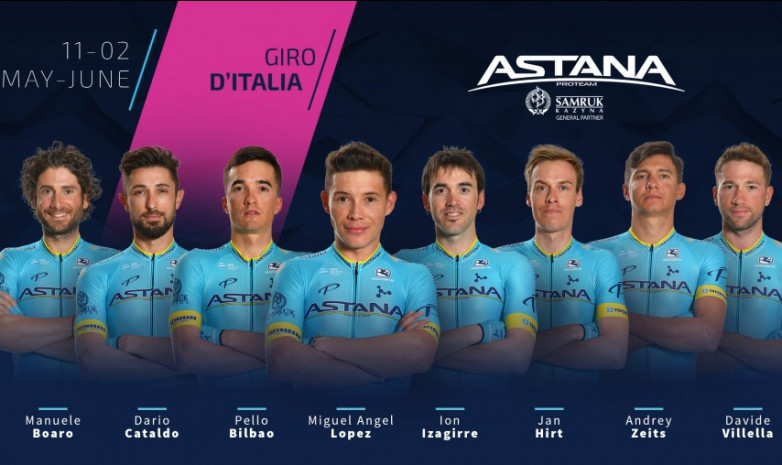 Astana Pro Team представила состав на многодневку «Джиро д'Италия»