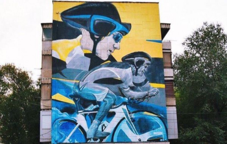 Велоспорт в стиле стрит-арт в Алматы