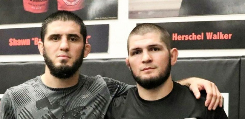 Ислам Махачев и Камару Усман встретились в отеле перед UFC 294. ВИДЕО