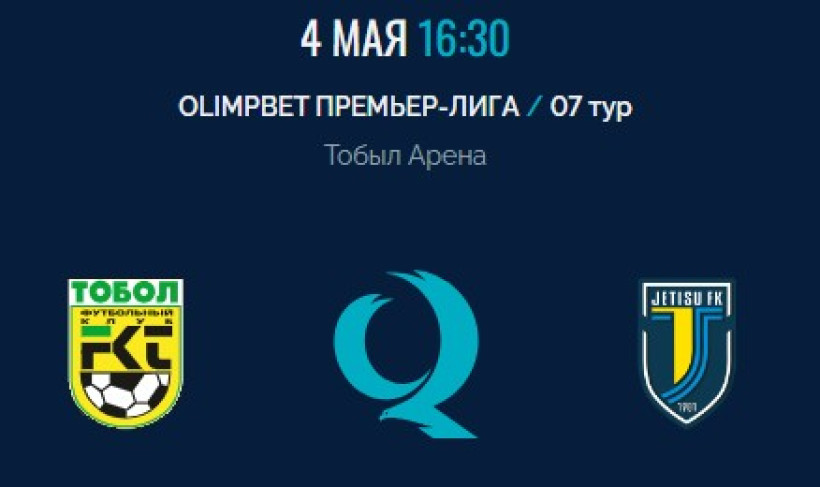 «Тобол» – «Жетысу»: стартовые составы на матч седьмого тура Olimpbet QFL Премьер-лиги
